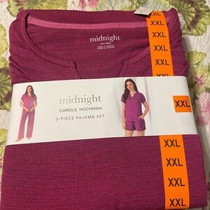 Midnight by Carole Hochman Magenta 3-Piece Pajama Set